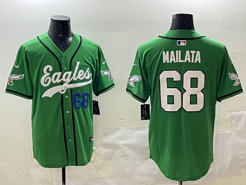 Men Philadelphia Eagles #68 Mailata Green three generations Jointly Name 2025 Nike Limited NFL Jersey style 4->philadelphia eagles->NFL Jersey